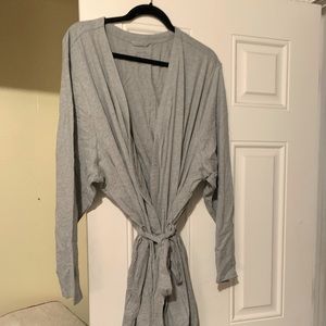J Jill “Pure Jill” 100% Cotton Robe Size 4X Heather Grey NWT